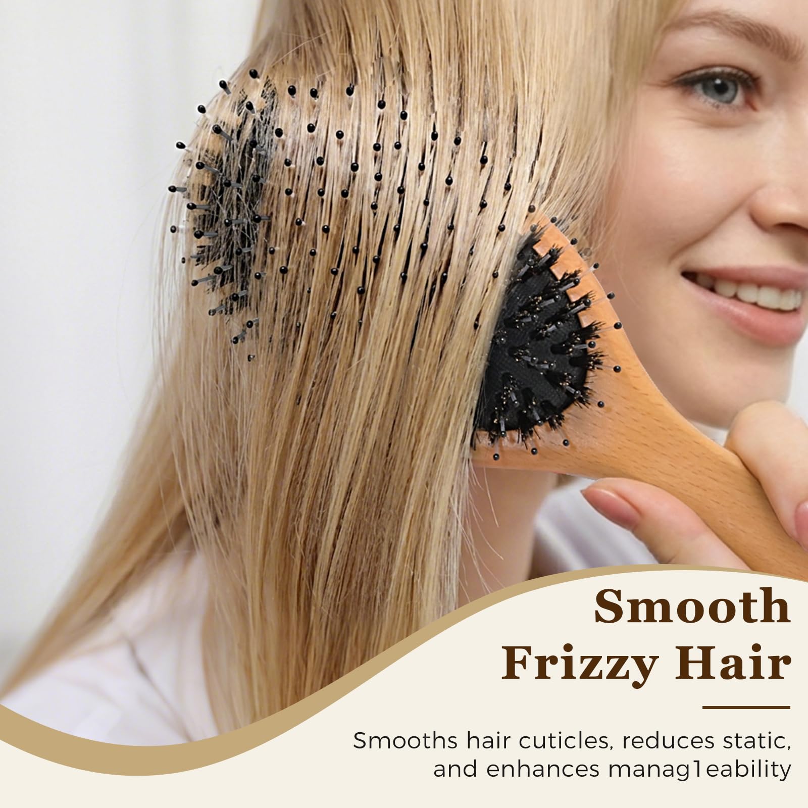 Amazon | ヘアブラシ 豚毛 くし 木製 櫛 パドルブラシ メンズ
